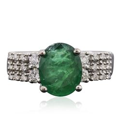 18KT White Gold 3.09 ctw Emerald and Diamond Ring