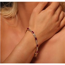 14KT Yellow Gold 9.09 ctw Ruby and Diamond Bracelet