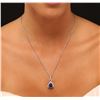 Image 2 : 14KT Two-Tone Gold 2.72 ctw Tanzanite and Diamond Pendant With Chain