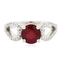 14KT White Gold 2.05 ctw Ruby and Diamond Ring