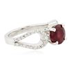 Image 2 : 14KT White Gold 2.05 ctw Ruby and Diamond Ring