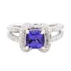 Image 1 : 14KT White Gold 1.42 ctw Tanzanite and Diamond Ring