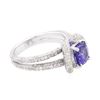 Image 2 : 14KT White Gold 1.42 ctw Tanzanite and Diamond Ring
