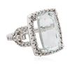 Image 4 : 14KT White Gold 7.79 ctw Aquamarine and Diamond Ring