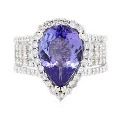 14KT White Gold 4.81 ctw Tanzanite and Diamond Ring