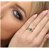 Image 1 : 14KT White Gold 0.43 ctw Emerald and Diamond Ring
