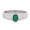 Image 3 : 14KT White Gold 0.43 ctw Emerald and Diamond Ring