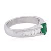 Image 4 : 14KT White Gold 0.43 ctw Emerald and Diamond Ring