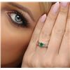 Image 5 : 14KT White Gold 0.43 ctw Emerald and Diamond Ring