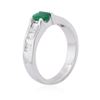 Image 7 : 14KT White Gold 0.43 ctw Emerald and Diamond Ring