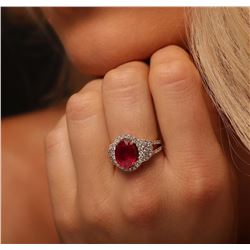 14KT Yellow Gold 3.68 ctw Ruby and Diamond Ring