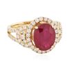 Image 4 : 14KT Yellow Gold 3.68 ctw Ruby and Diamond Ring