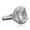 Image 4 : 14KT White Gold 4.70 ctw Aquamarine and Diamond Ring