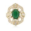 Image 3 : 14KT Yellow Gold 2.77 ctw Emerald and Diamond Ring