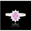 Image 3 : 14KT White Gold 0.70 ctw Pink Sapphire and Diamond Ring