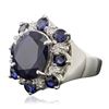 Image 4 : 14KT White Gold 6.95 ctw Sapphire and Diamond Ring