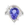 Image 1 : 18KT White Gold 6.97 ctw Tanzanite and Diamond Ring
