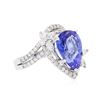 Image 2 : 18KT White Gold 6.97 ctw Tanzanite and Diamond Ring