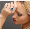 Image 1 : 14KT White Gold 13.29 ctw Topaz and Diamond Ring