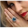 Image 2 : 14KT White Gold 13.29 ctw Topaz and Diamond Ring