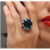 Image 6 : 14KT White Gold 20.82 ctw Topaz, Sapphire and Diamond Ring