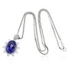 Image 3 : 14KT White Gold 11.66 ctw GIA Certified Tanzanite and Diamond Pendant With Chain
