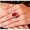 Image 1 : 14KT White Gold 11.25 ctw Ruby and Diamond Ring
