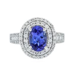 14KT Two-Tone Gold 1.28 ctw Tanzanite and Diamond Ring