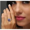 Image 1 : 14KT White Gold 3.42 ctw Tanzanite and Diamond Ring