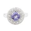 Image 1 : 14KT White Gold 1.46 ctw Tanzanite and Diamond Ring