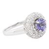 Image 2 : 14KT White Gold 1.46 ctw Tanzanite and Diamond Ring