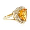 Image 4 : 14KT Yellow Gold 4.28 ctw Citrine and Diamond Ring