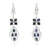 Image 3 : 18KT White Gold 4.20 ctw Sapphire and Diamond Earrings