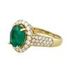 Image 4 : 14KT Yellow Gold 2.35 ctw Emerald and Diamond Ring