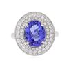 Image 1 : 18KT White Gold 3.25 ctw Tanzanite and Diamond Ring