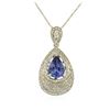 Image 4 : 14KT White Gold 3.11 ctw Tanzanite and Diamond Pendant with Chain