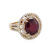 Image 4 : 14KT Yellow Gold 8.78 ctw Ruby and Diamond Ring