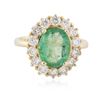 Image 1 : 14KT Yellow Gold 2.69 ctw Emerald and Diamond Ring