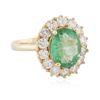 Image 2 : 14KT Yellow Gold 2.69 ctw Emerald and Diamond Ring