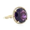 Image 4 : 14KT Yellow Gold 12.94 ctw Amethyst and Diamond Ring