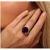 Image 5 : 14KT Yellow Gold 12.94 ctw Amethyst and Diamond Ring