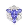 Image 1 : 14KT White Gold 3.58 ctw Tanzanite and Diamond Ring