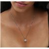 Image 2 : 14KT White Gold 0.90 ctw Diamond Pendant With Chain