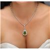 Image 5 : 18KT White Gold 12.07 ctw Peridot and Diamond Necklace