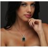 Image 2 : 14KT White Gold 22.75 ctw Emerald and Diamond Pendant with Chain