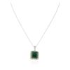 Image 3 : 14KT White Gold 22.75 ctw Emerald and Diamond Pendant with Chain