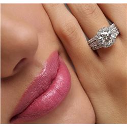 14KT White Gold EGL Certified 4.02 ctw Diamond Ring