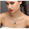 Image 1 : 18KT White Gold 5.44 ctw Emerald and Diamond Necklace