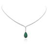 Image 3 : 18KT White Gold 5.44 ctw Emerald and Diamond Necklace