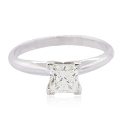 14KT White Gold 0.87 ctw Princess Cut Diamond Solitaire Ring